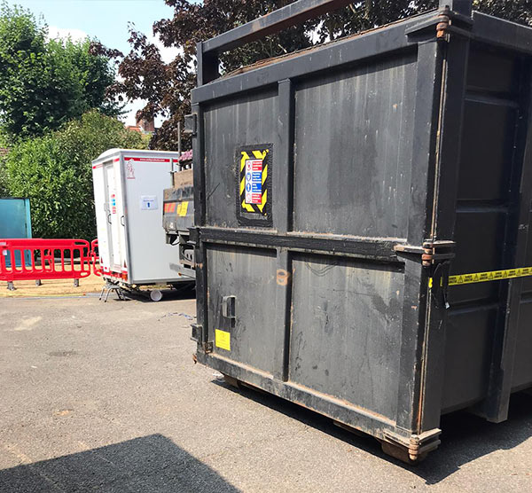 Asbestos removal from church - site setup